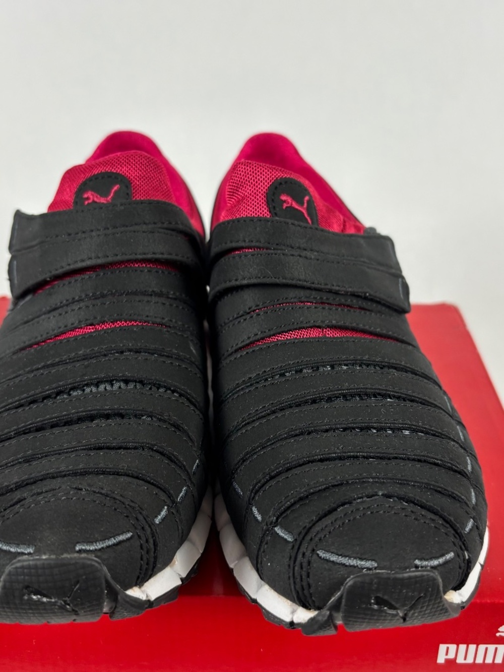 PUMA Women's Black & Burgundy Athletic Slip-On Sneakers - Picture 7 of 12